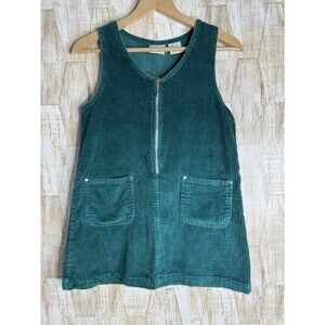 Vintage In Design Girls Size 10 Green Corduroy Jumper Dress School